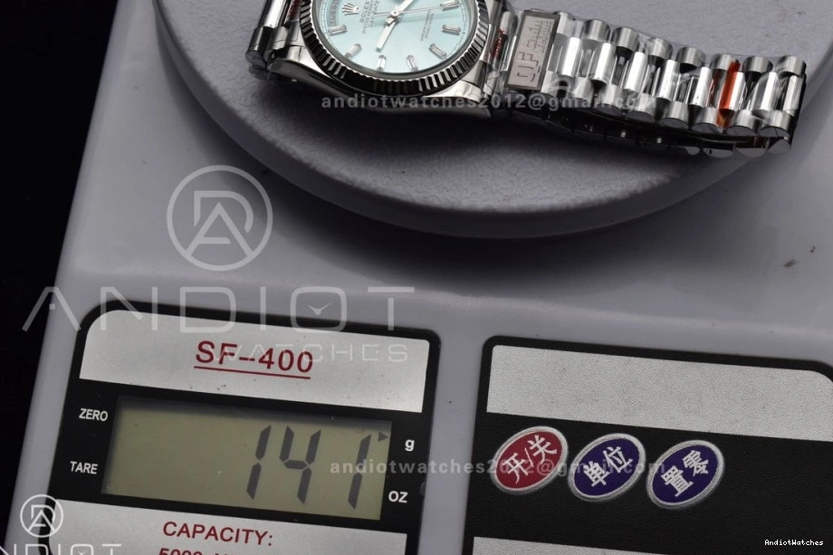 V5 vr3255 QF with Light (Gain Steel Weight) Diamond Bracelet 904L on Blue SS President Best 36 Edition Stick DayDate 682 NewStyle Dial 0426